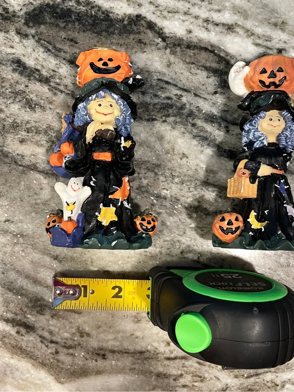 Halloween Witch Taper Candle Holders Set of 2